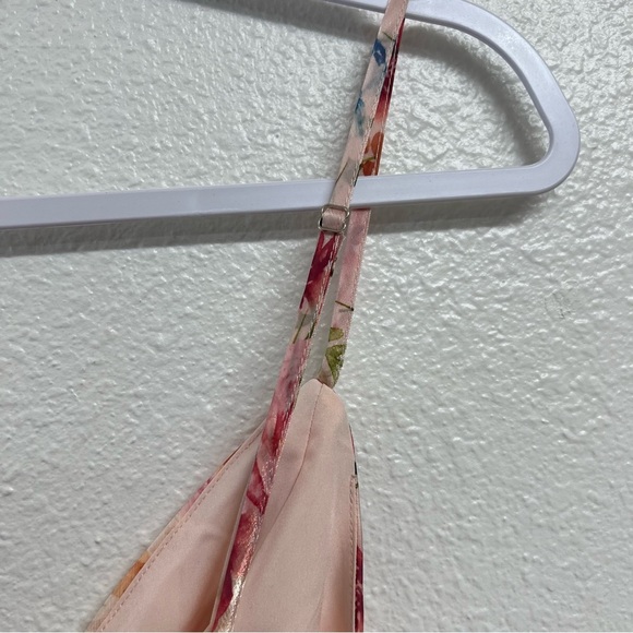 Lulus Alaia Blush Multi Floral Satin Backless Midi Dress Pink Size Medium NWT - Picture 8 of 14